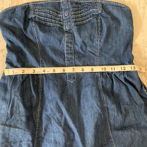 Mossimo Denim Jean Strapless Fit Flare Dress M - Picture 8 of 9